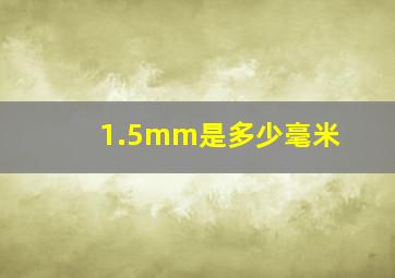 1.5mm是多少毫米