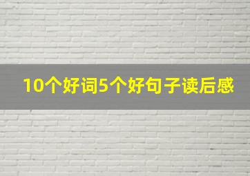 10个好词5个好句子读后感