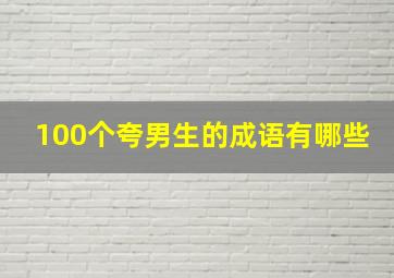 100个夸男生的成语有哪些