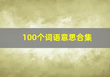 100个词语意思合集