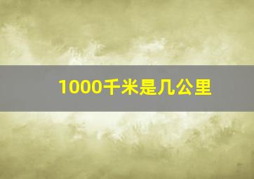 1000千米是几公里