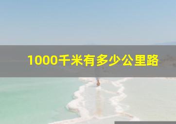 1000千米有多少公里路