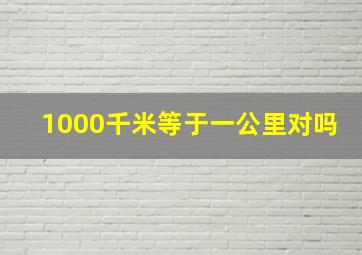 1000千米等于一公里对吗