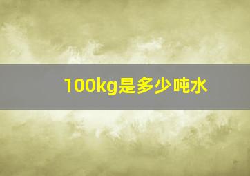 100kg是多少吨水