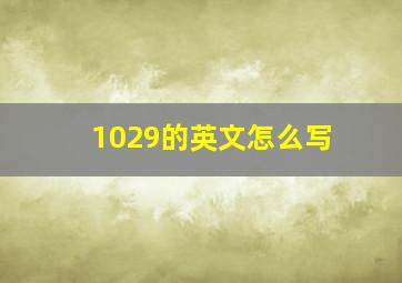 1029的英文怎么写