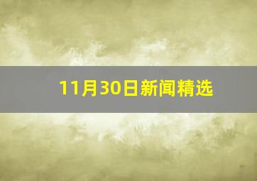 11月30日新闻精选