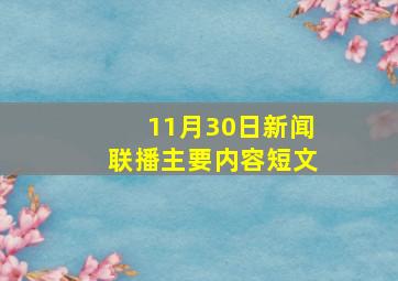 11月30日新闻联播主要内容短文