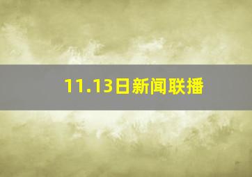 11.13日新闻联播