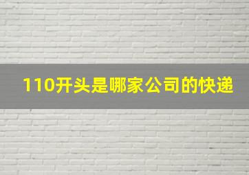 110开头是哪家公司的快递