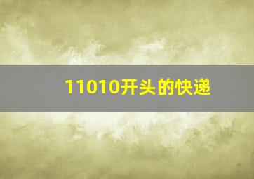 11010开头的快递