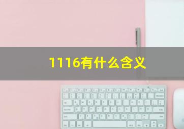 1116有什么含义