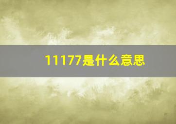 11177是什么意思