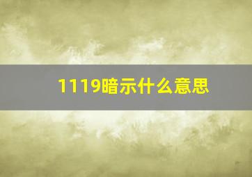 1119暗示什么意思