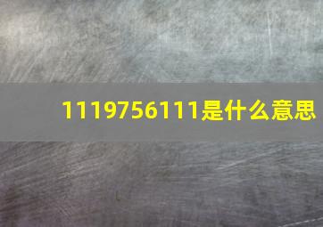 1119756111是什么意思