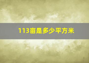 113亩是多少平方米