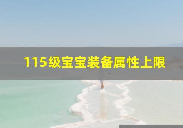 115级宝宝装备属性上限