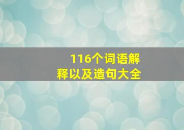 116个词语解释以及造句大全