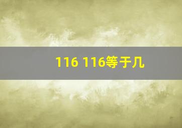 116+116等于几