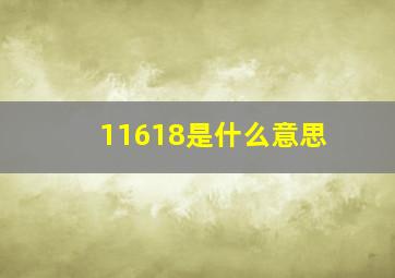 11618是什么意思