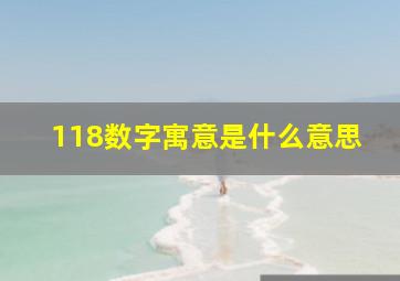 118数字寓意是什么意思