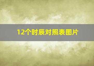 12个时辰对照表图片