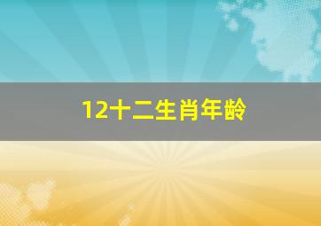 12十二生肖年龄