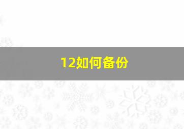 12如何备份