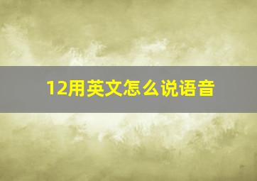 12用英文怎么说语音