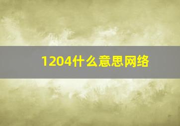 1204什么意思网络