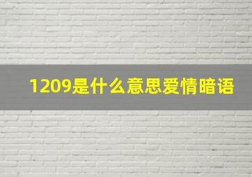 1209是什么意思爱情暗语