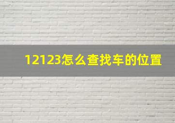 12123怎么查找车的位置