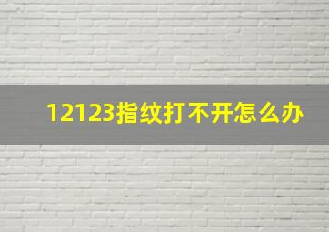 12123指纹打不开怎么办