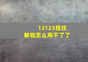 12123指纹解锁怎么用不了了