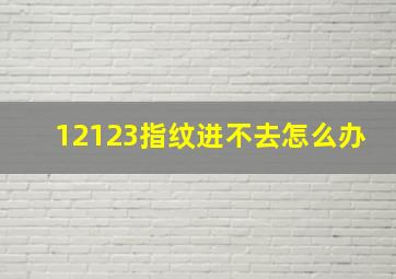 12123指纹进不去怎么办