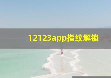 12123app指纹解锁