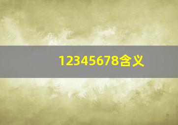 12345678含义