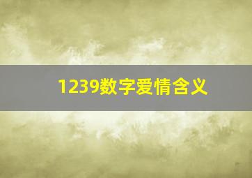 1239数字爱情含义