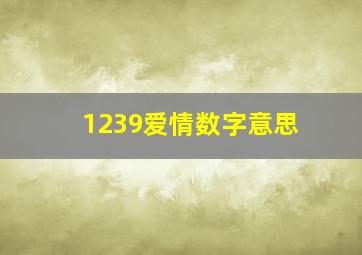 1239爱情数字意思