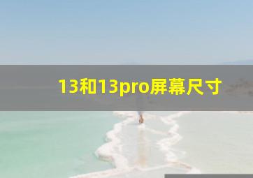 13和13pro屏幕尺寸