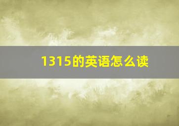 1315的英语怎么读