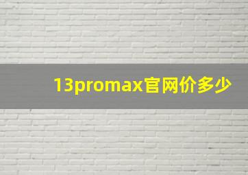 13promax官网价多少