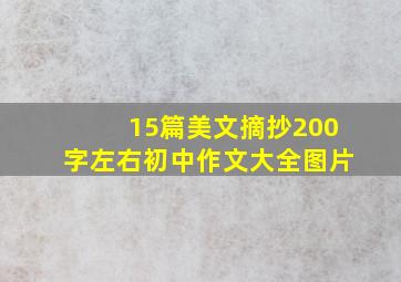 15篇美文摘抄200字左右初中作文大全图片