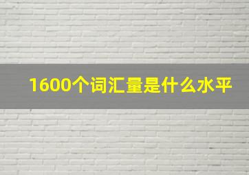 1600个词汇量是什么水平