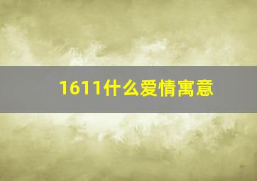 1611什么爱情寓意