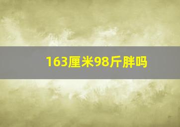 163厘米98斤胖吗