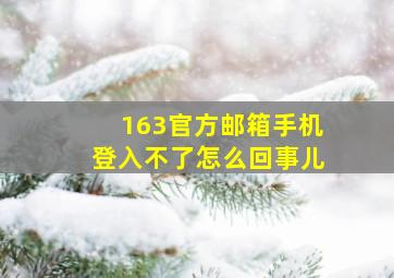 163官方邮箱手机登入不了怎么回事儿