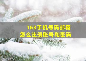 163手机号码邮箱怎么注册账号和密码