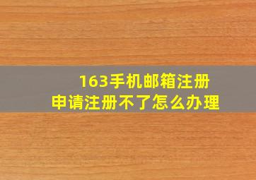 163手机邮箱注册申请注册不了怎么办理