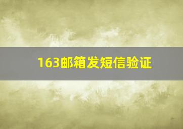 163邮箱发短信验证