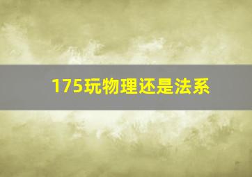 175玩物理还是法系